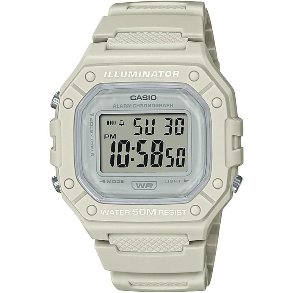 🆕Casio Men's Light Gray Chronograph Digital Sport Watch (Model W218hc-8a2v)